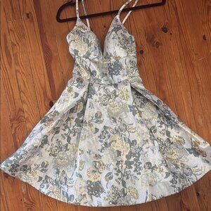 B Darlin Metallic Floral Dress
